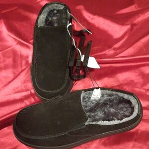 George Men's Black Suede Slip-On Loafers